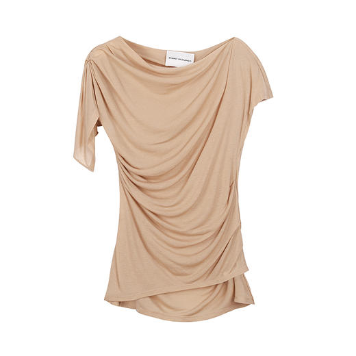 单边飞片袖针织T恤 商品图0