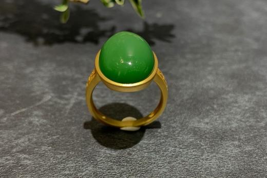 【御珠宫坊】金镶碧玉戒指 商品图2