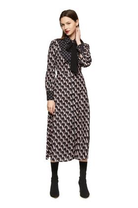 ANSUABEL V字印花系带连衣裙 8799