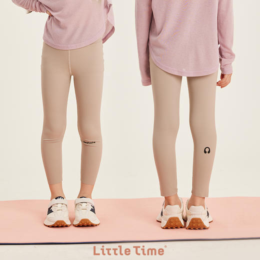 littletime女童瑜伽裤紧身打底裤外穿2023春秋新款运动速干鲨鱼裤 商品图0
