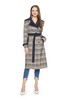 ELLA JADE 格纹翻领束腰长外套 5918 商品缩略图0