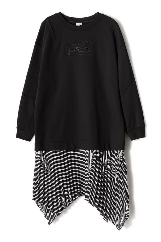 玛丝菲尔·素 条纹拼接字母刺绣卫衣裙 8857 商品图4