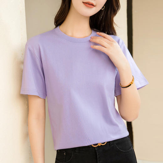 宽松t恤基础圆领体恤韩版休闲遮肚子上衣SG-DY330189 商品图3
