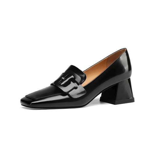 春季新款，开边珠牛皮方头中跟深口单鞋TZ-130 商品图14