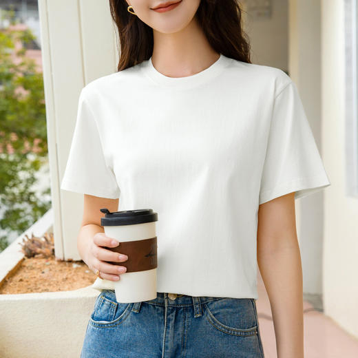 宽松t恤基础圆领体恤韩版休闲遮肚子上衣SG-DY330189 商品图8