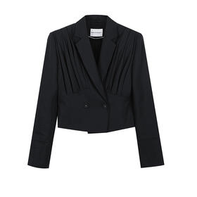 多层次褶皱短款西服