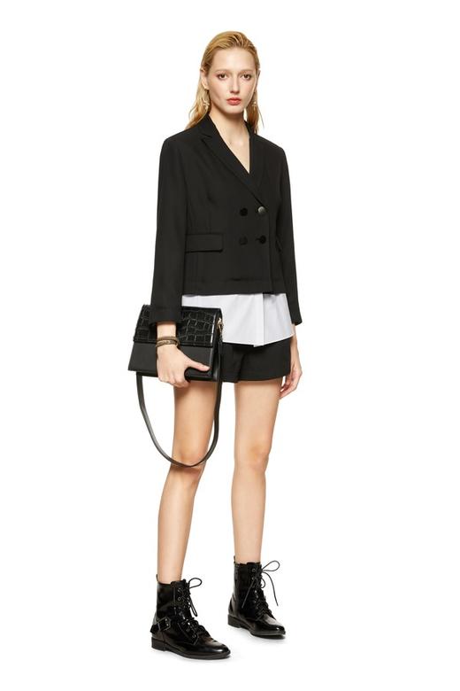 玛丝菲尔·素 可拆拼接黑白西装外套 8711 商品图1