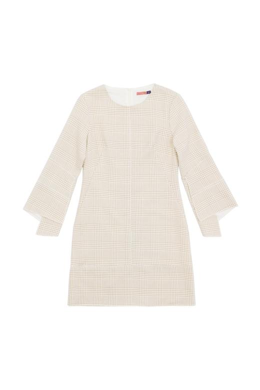 AVA 设计感衣袖千鸟格连衣裙 5601 商品图4