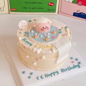 小猪泡澡立体小动物蛋糕-低糖处理无添加