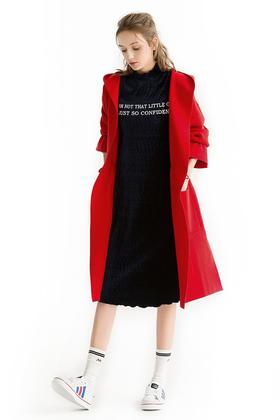 CODES COMBINE 石榴红休闲针织外套 1103