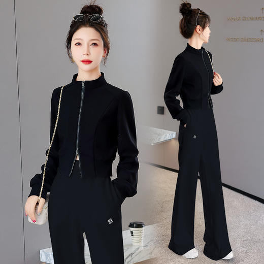 气质女神范休闲套装，减龄阔腿裤两件套套装HR-KJFA211-5-ZY 商品图8