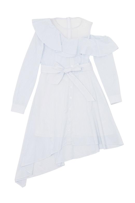 DOTACOKO 荷叶边饰不规则条纹连衣裙 5898 商品图4