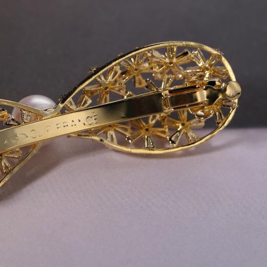 【下单3-5个工作日发】甄珠贝 法式春日浪漫风 淡水珍珠发夹 8-9mm 正面很饱满 很亮一颗 商品图2