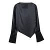 荡领斜摆落肩拼袖上衣 商品缩略图5