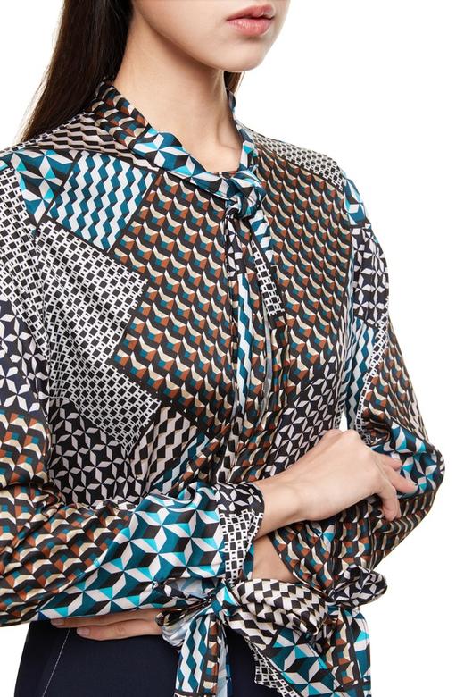 ESTELLICA 几何印花系带衬衣 8831 商品图3