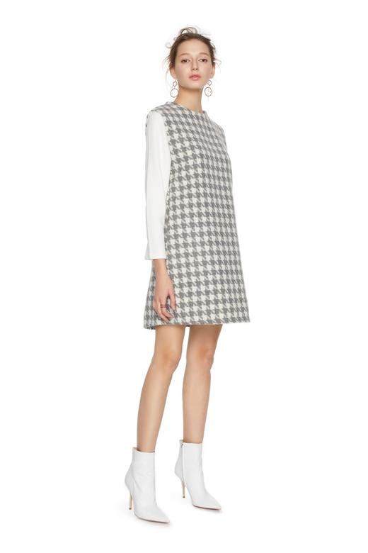 NOIR 千鸟格拼接连衣裙 5845 商品图3