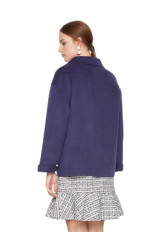 AUGUST 1 EIGHT 简约蓝色羊毛大衣 4451 商品图1
