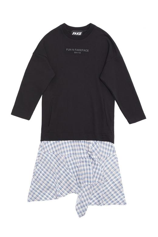 BASIC HOUSE 格纹拼接卫衣连衣裙 5866 商品图4