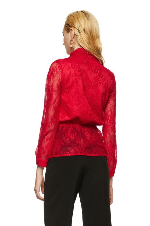 L.Fleuri 红色半透明蕾丝系带上衣 8792 商品图2