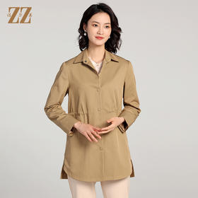 佐尔美2023春季新款 经典简约百搭收腰中长风衣女E23FZ08