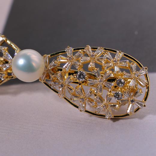 【下单3-5个工作日发】甄珠贝 法式春日浪漫风 淡水珍珠发夹 8-9mm 正面很饱满 很亮一颗 商品图1