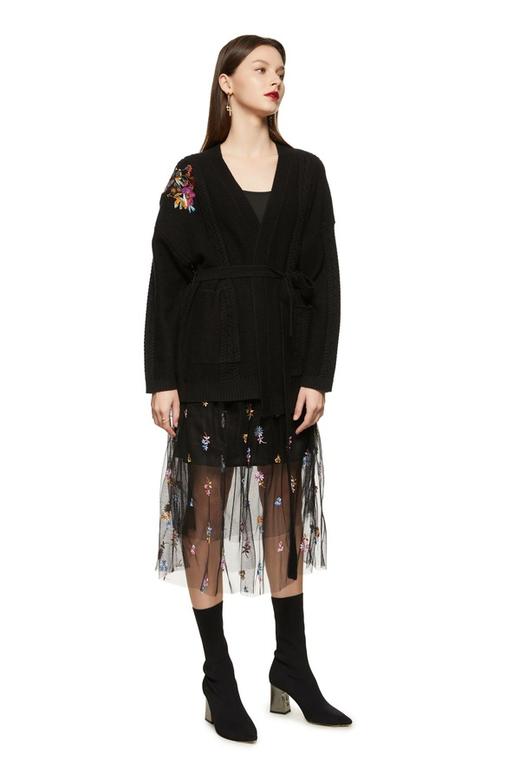 ANSUABEL 古典刺绣束腰针织开衫 8901 商品图1