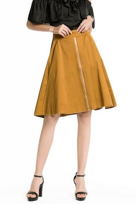 EMC亿美丞 卡其色A字高腰裙 1109