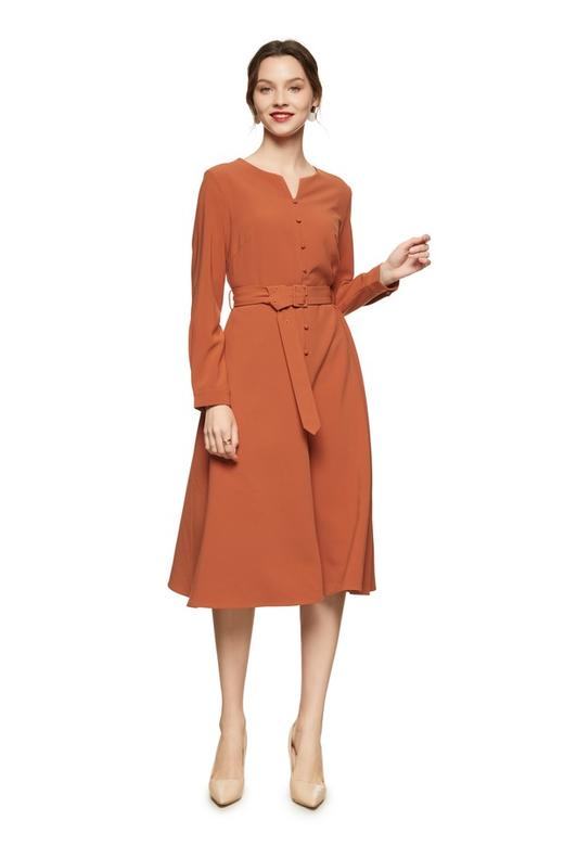 ELLA JADE 方扣束腰桃心领连衣裙 8810 商品图0