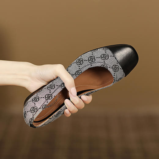 新款爆款豆豆鞋，拼色方头网红爆款平底鞋HYT-7198A 商品图8