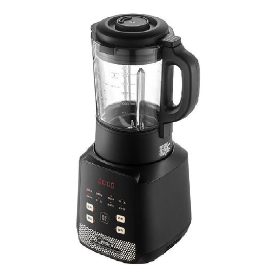 美的（Midea）破壁机料理机加热大功率豆浆研磨杯果汁双杯1000W烧汤奶昔BL1076高硼硅玻璃六页 黑色 商品图1