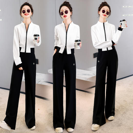 气质女神范休闲套装，减龄阔腿裤两件套套装HR-KJFA211-5-ZY 商品图5