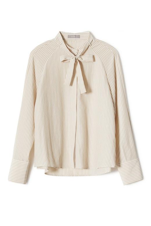 LNNNS 米色条纹系带衬衣 8789 商品图4