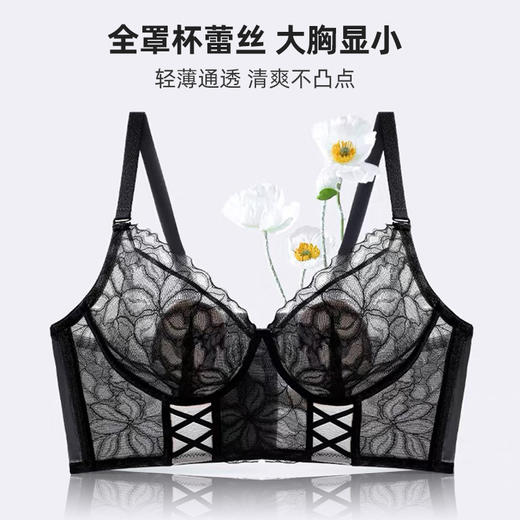 茜茜公主侧收副乳聚拢文胸罩轻薄透气矫正外扩下垂法式性感水晶杯内衣 商品图4