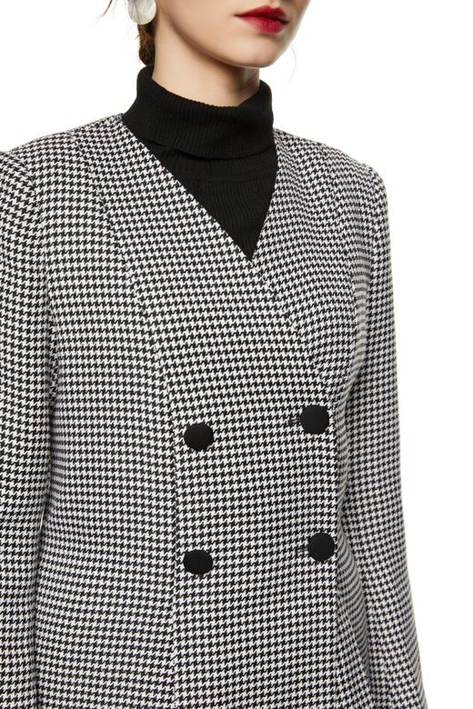 Lia Shade 双排扣千鸟格V领外套 8903 商品图3