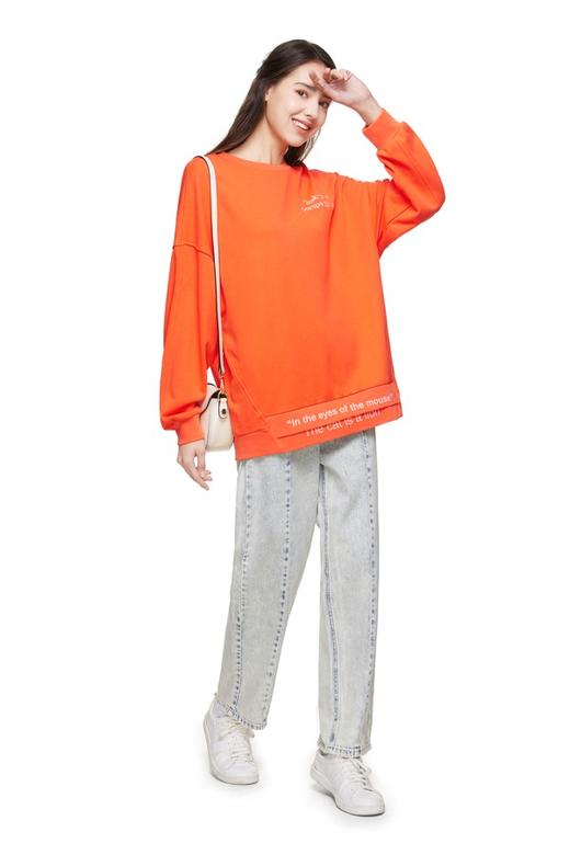 ONLY 橙色字母刺绣套头卫衣 8919 商品图1