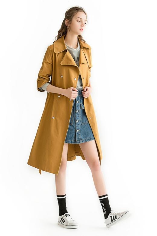 EMC亿美丞 焦橙色A字型风衣 1112 商品图0