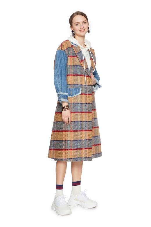 VERDPEEIN婉派 格纹拼接牛仔大衣 5261 商品图3