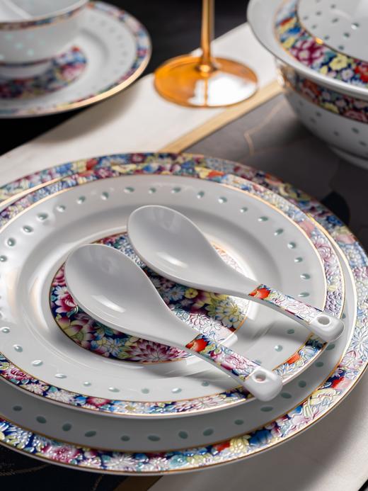 富玉 景德镇陶瓷 餐具套组 家用玲珑瓷 万花餐具 商品图4