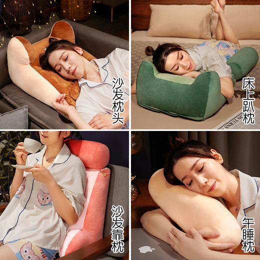 「四款配色！加高加厚」卡通床头靠垫 加高加厚可拆洗腰靠三角枕多功能床上用品午睡枕沙发靠枕居家布艺 商品图1