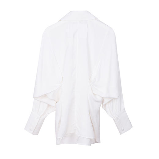 单边飘带领蝙蝠袖衬衫 商品图2