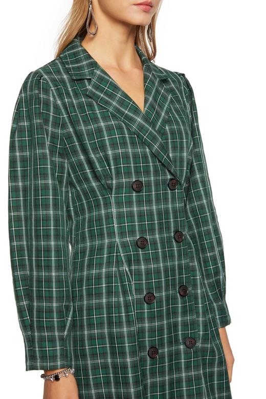 HAYES 绿色格纹插袋连衣裙 5447 商品图2