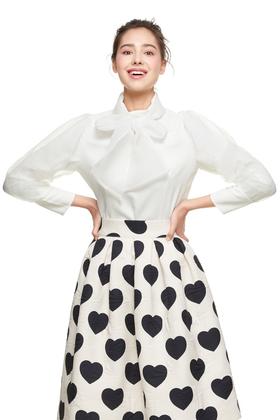 ELLA JADE 欧根纱拼接系带上衣 8878