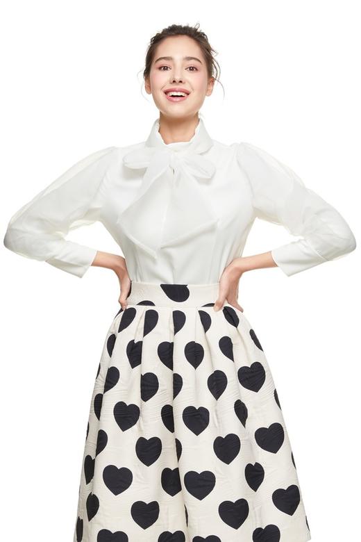 ELLA JADE 欧根纱拼接系带上衣 8878 商品图0