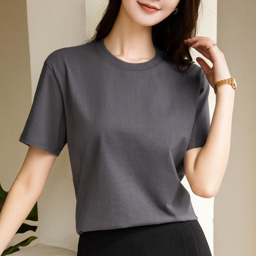 宽松t恤基础圆领体恤韩版休闲遮肚子上衣SG-DY330189 商品图6