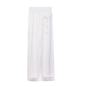 松紧腰花瓣抽绳阔腿长裤