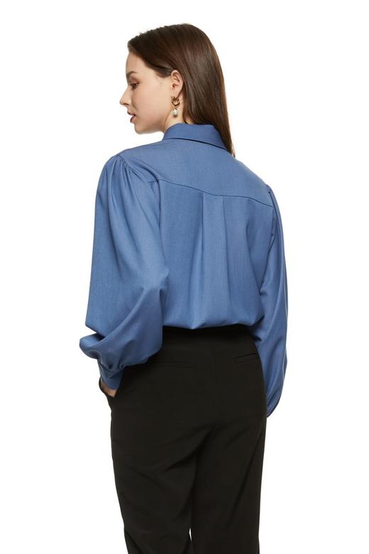 L.Fleuri 蝴蝶结系带蓝色衬衣 8754 商品图2