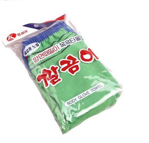 【中欧班列精选4个】韩国原装进口 五色浴花 搓澡巾绿色 搓澡巾粉色 挂钩长条澡巾 沐浴用品 商品图5