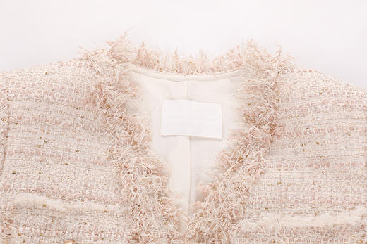 V领毛边无扣外套 商品图3