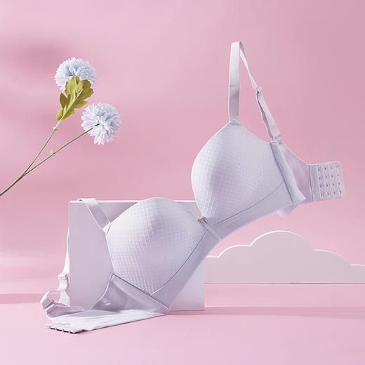 都市丽人C杯常规内衣薄提花四排扣无钢圈3/4杯常规文胸LB328A 商品图0