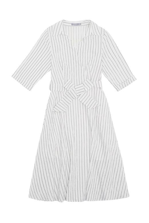 OCTAVIA 条纹V领束腰衬衫裙 5604 商品图5